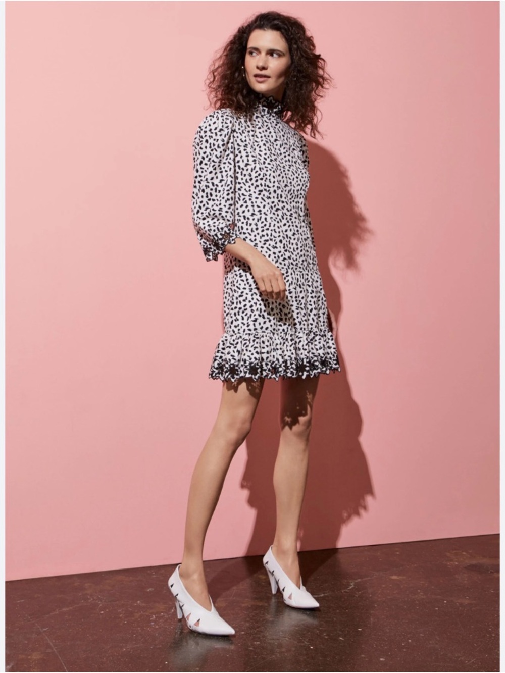 The La Vie Rebecca Taylor Jaguar Print Dress in Sand M see measurements